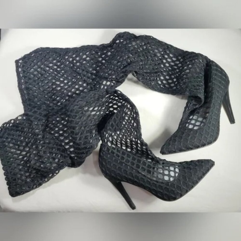 X2B Thigh High Net Stocking High Heels Multiple Sizes NWB